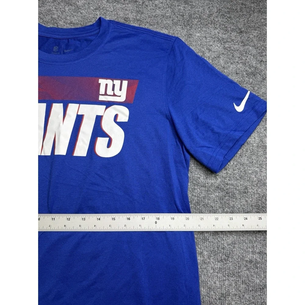New York Giants football T shirt mens Large Nike blue athletic dri fit nfl